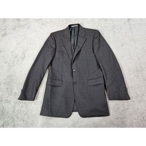 Hickey Freeman Suit Jacket 40 R Gray Wool Chambray Loro Piana Italy Premium